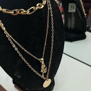 3 Layered gold Necklace